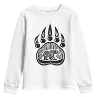 Native Inspired Alaska Grizzly Bear Youth Sweatshirt Pacific Northwest Pride