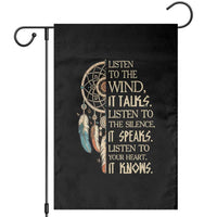Indigenous Dreamcatcher Tribal Graphic Garden Flag Listen To The Wind Listen To The Silence