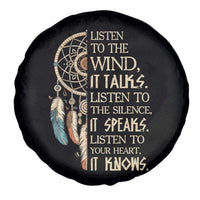 Indigenous Dreamcatcher Tribal Graphic Spare Tire Cover Listen To The Wind Listen To The Silence