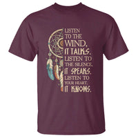 Indigenous Dreamcatcher Tribal Graphic T Shirt Listen To The Wind Listen To The Silence