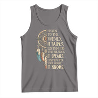 Indigenous Dreamcatcher Tribal Graphic Tank Top Listen To The Wind Listen To The Silence