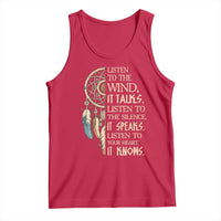 Indigenous Dreamcatcher Tribal Graphic Tank Top Listen To The Wind Listen To The Silence