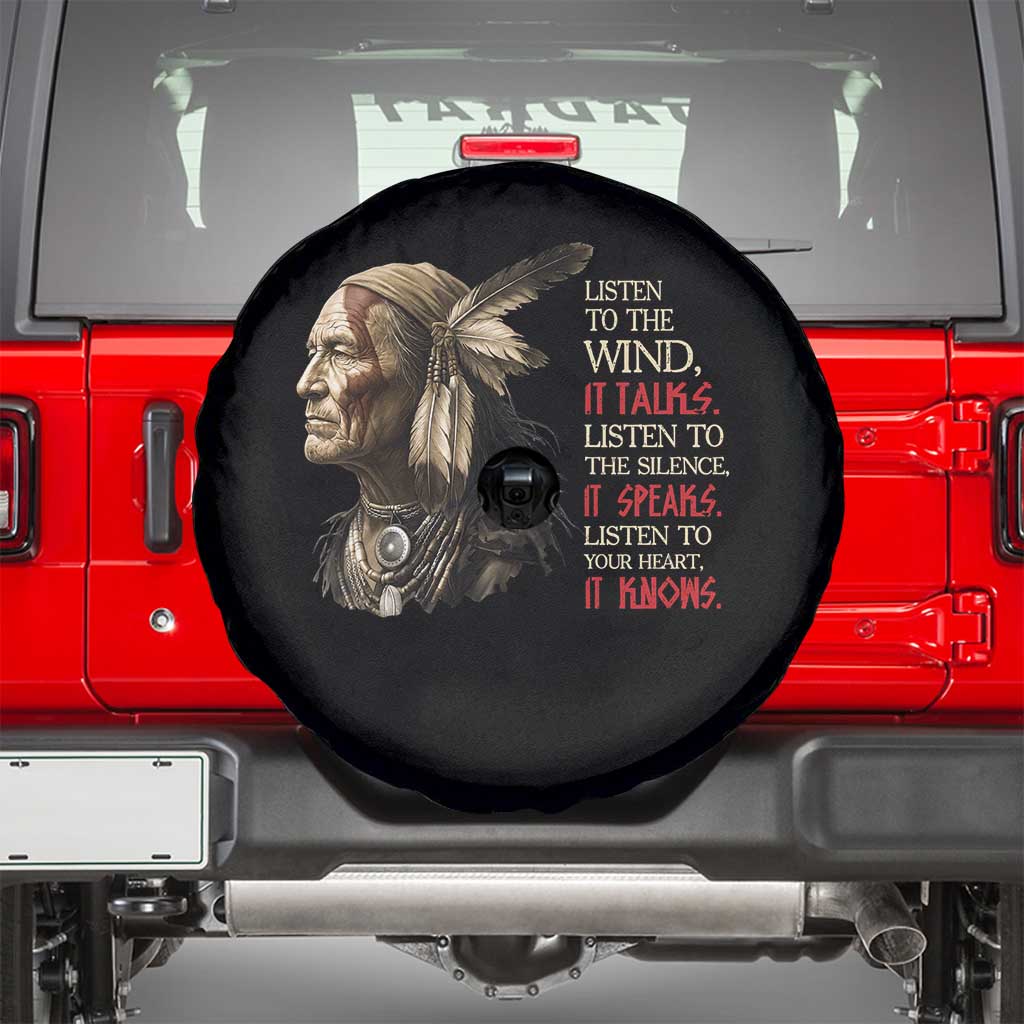 Listen To The Wind Listen To The Silence Spare Tire Cover Native American Wisdom