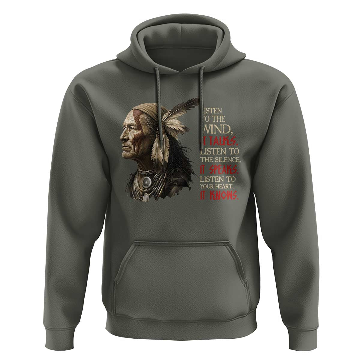 Listen To The Wind Listen To The Silence Hoodie Native American Wisdom