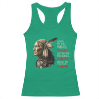 Listen To The Wind Listen To The Silence Racerback Tank Top Native American Wisdom