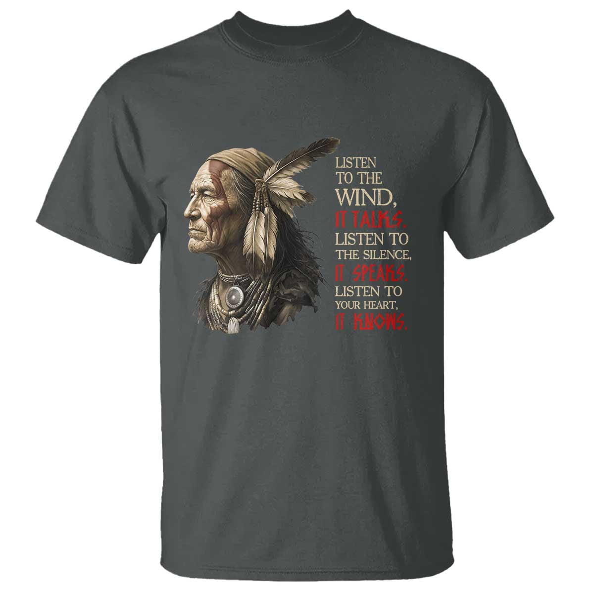 Listen To The Wind Listen To The Silence T Shirt Native American Wisdom
