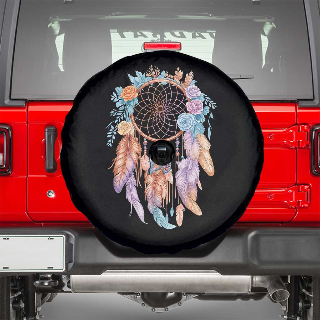 Dream Catcher Colorful Boho Floral Feather Graphic Spare Tire Cover