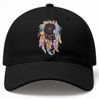 Dream Catcher Colorful Boho Floral Feather Graphic Baseball Cap
