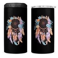 Dream Catcher Colorful Boho Floral Feather Graphic 4 in 1 Can Cooler Tumbler