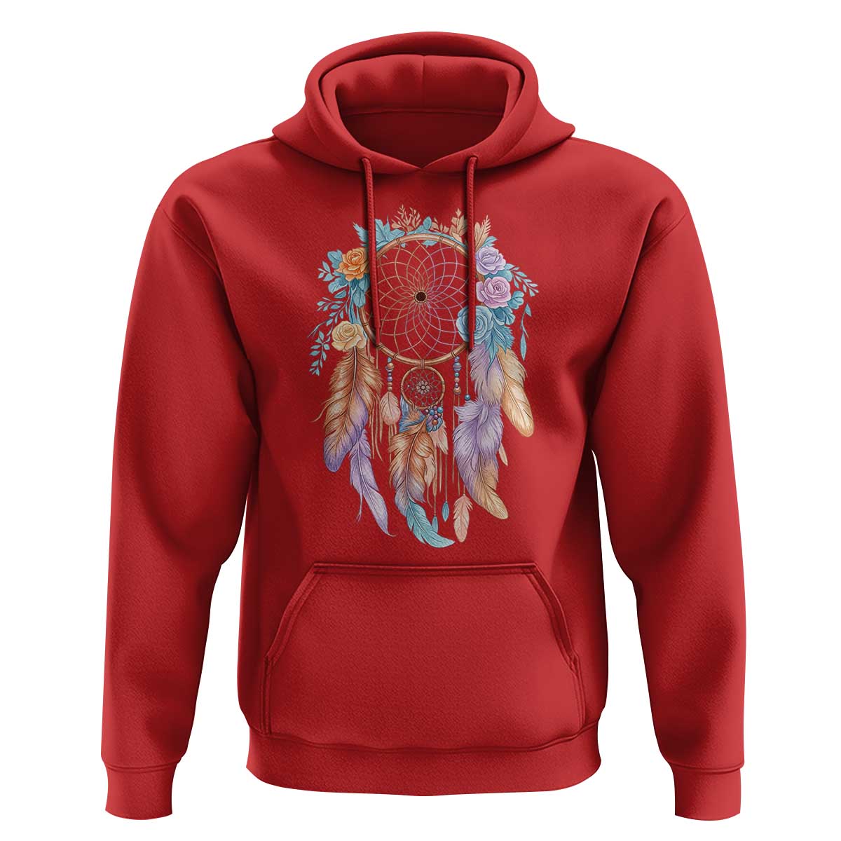 Dream Catcher Colorful Boho Floral Feather Graphic Hoodie