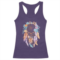 Dream Catcher Colorful Boho Floral Feather Graphic Racerback Tank Top