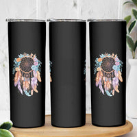 Dream Catcher Colorful Boho Floral Feather Graphic Skinny Tumbler