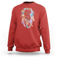 Dream Catcher Colorful Boho Floral Feather Graphic Sweatshirt