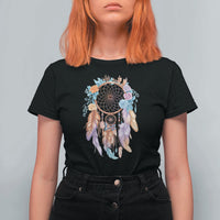 Dream Catcher Colorful Boho Floral Feather Graphic T Shirt For Women