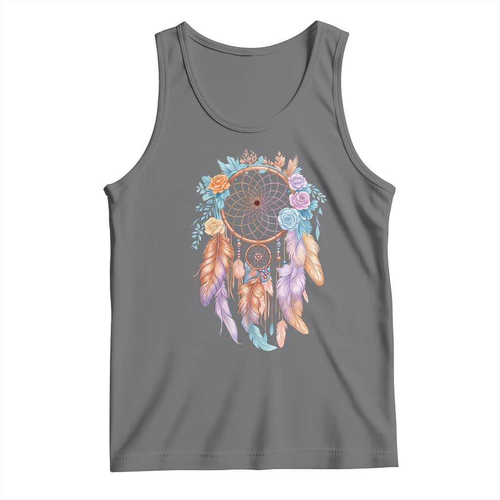 Dream Catcher Colorful Boho Floral Feather Graphic Tank Top