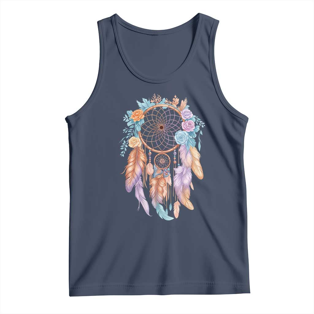 Dream Catcher Colorful Boho Floral Feather Graphic Tank Top