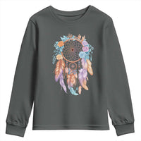 Dream Catcher Colorful Boho Floral Feather Graphic Youth Sweatshirt