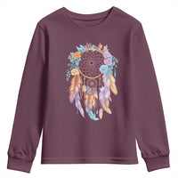 Dream Catcher Colorful Boho Floral Feather Graphic Youth Sweatshirt