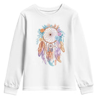 Dream Catcher Colorful Boho Floral Feather Graphic Youth Sweatshirt