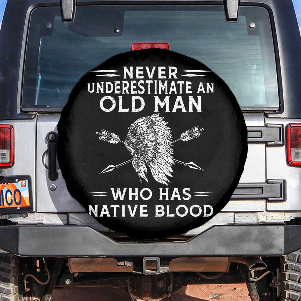 Native American Warrior Spare Tire Cover Never Underestimate An Old Man Who Has Native Blood