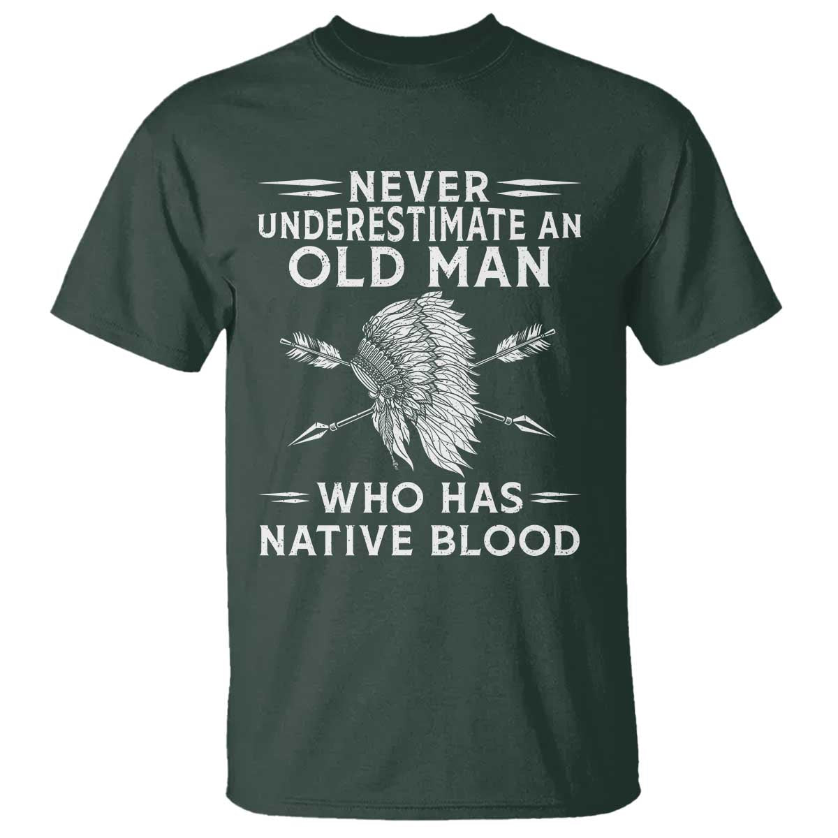 Native American Warrior T Shirt Never Underestimate An Old Man Who Has Native Blood