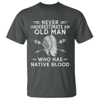 Native American Warrior T Shirt Never Underestimate An Old Man Who Has Native Blood
