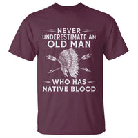 Native American Warrior T Shirt Never Underestimate An Old Man Who Has Native Blood