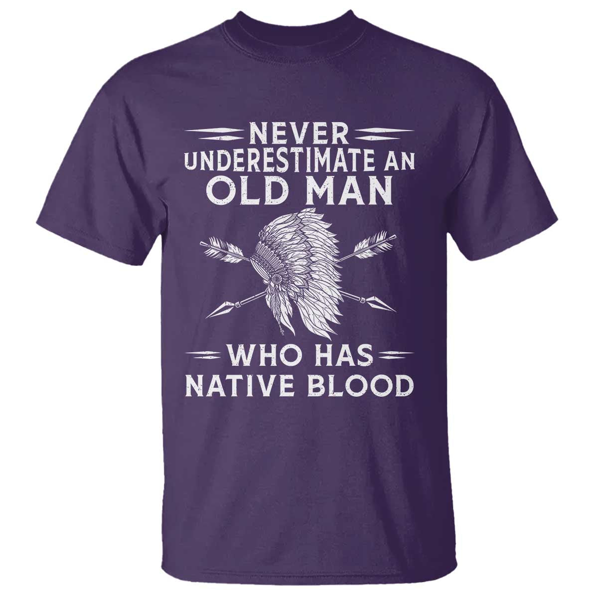 Native American Warrior T Shirt Never Underestimate An Old Man Who Has Native Blood