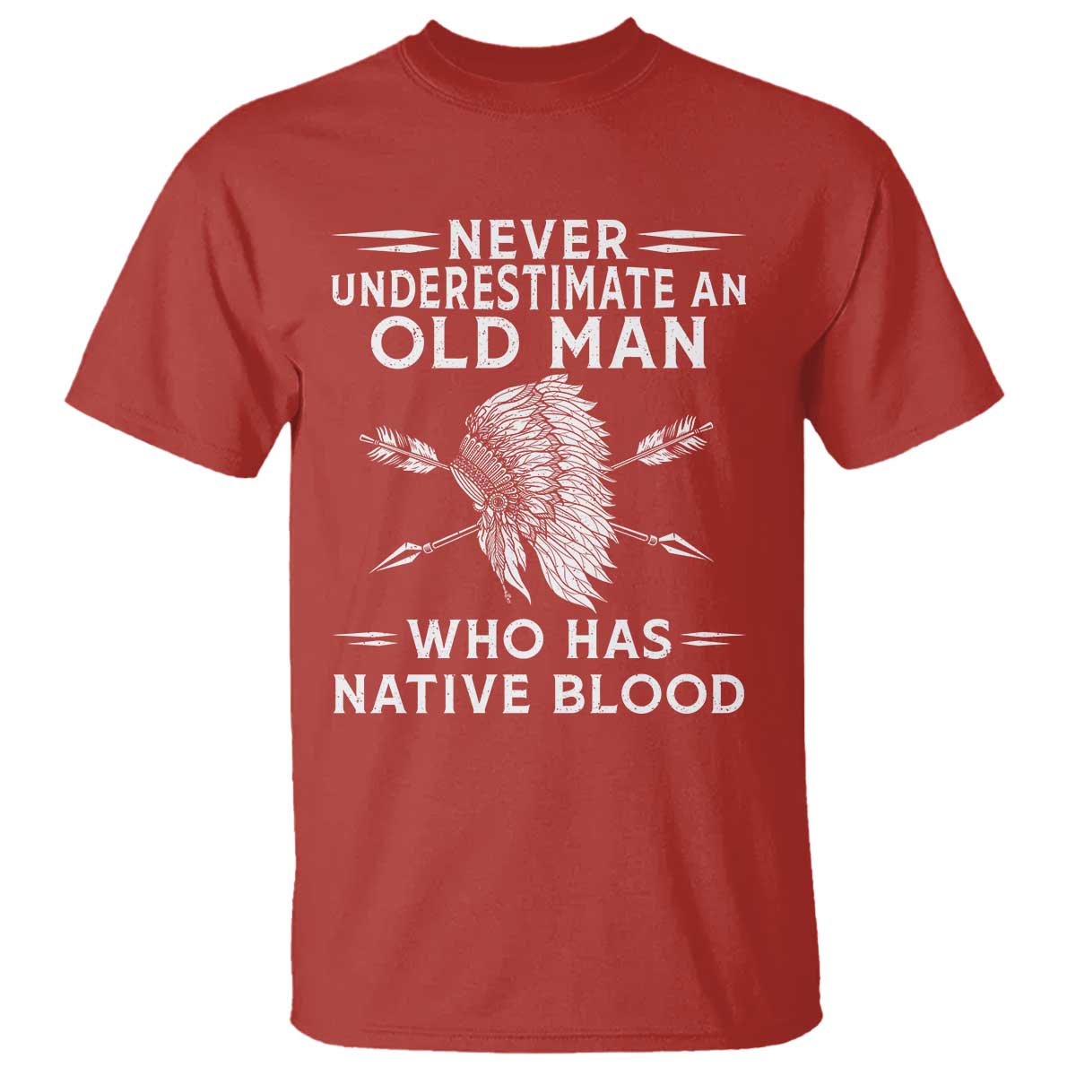 Native American Warrior T Shirt Never Underestimate An Old Man Who Has Native Blood