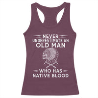 Native Warrior Skull Racerback Tank Top Never Underestimate An Old Man Who Has Native Blood