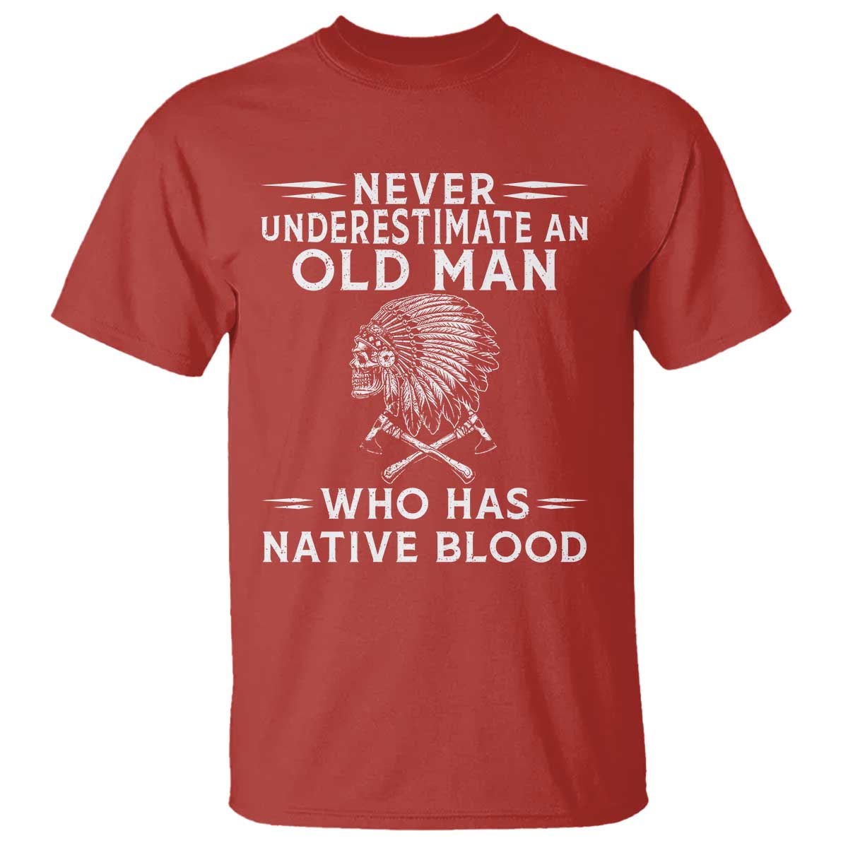 Native Warrior Skull T Shirt Never Underestimate An Old Man Who Has Native Blood