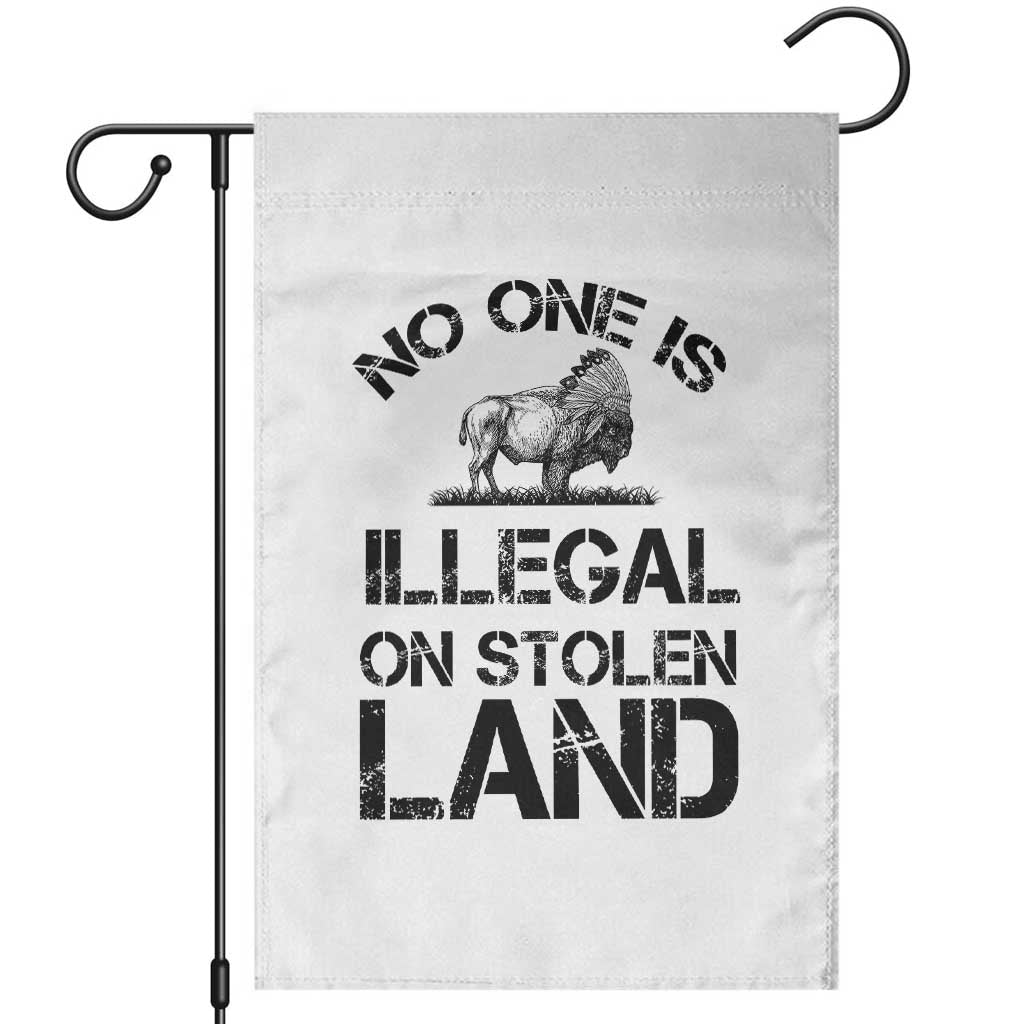 Native American Buffalo Graphic Garden Flag No One Is Illegal On Stolen Land