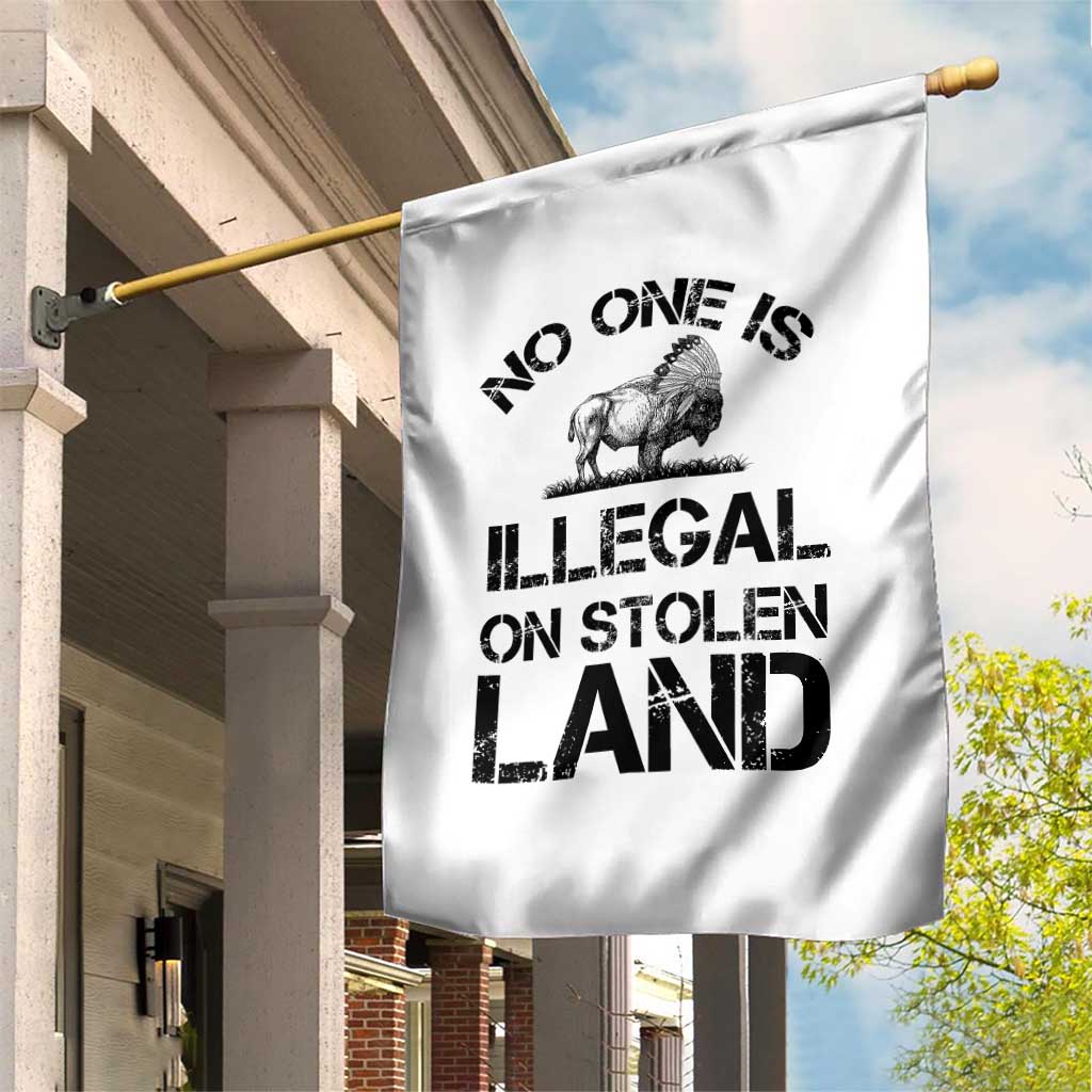 Native American Buffalo Graphic Garden Flag No One Is Illegal On Stolen Land