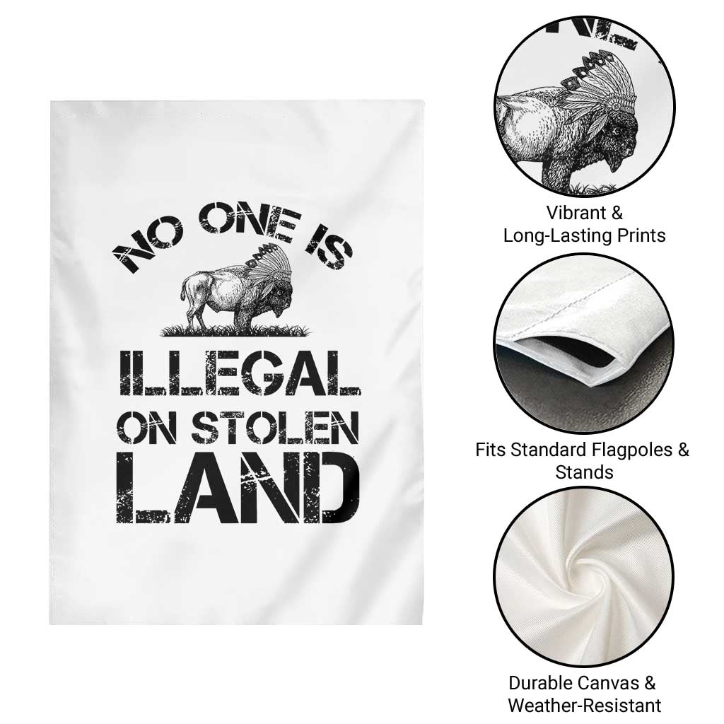 Native American Buffalo Graphic Garden Flag No One Is Illegal On Stolen Land