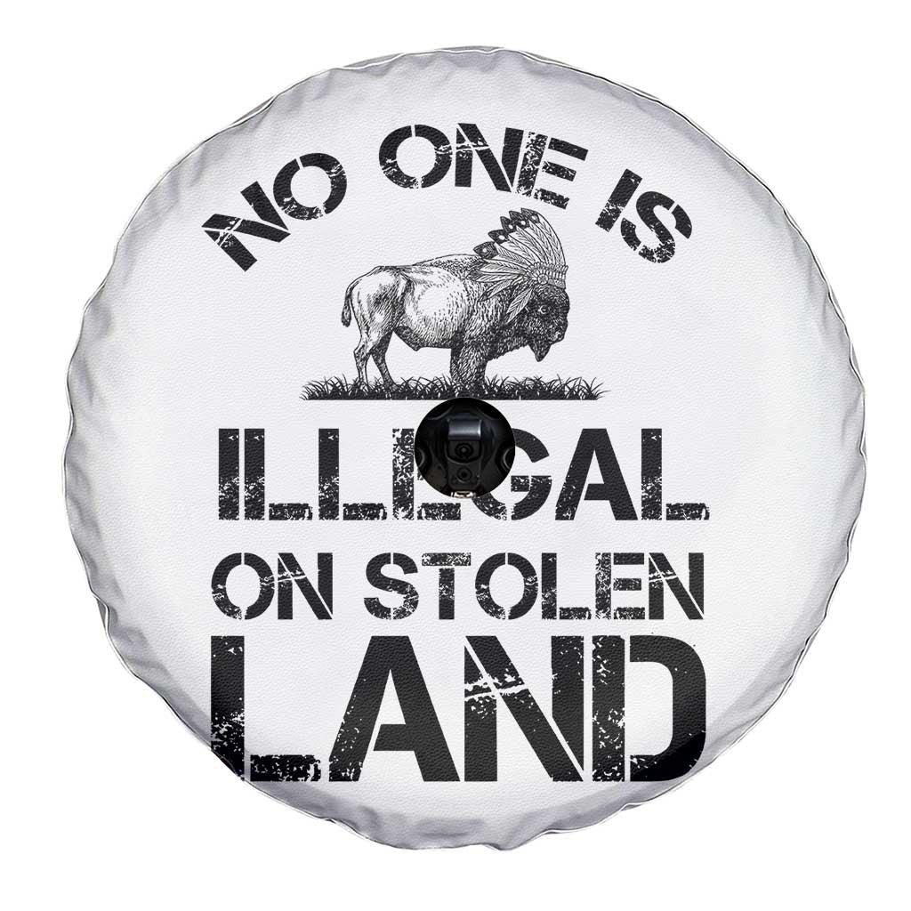 Native American Buffalo Graphic Spare Tire Cover No One Is Illegal On Stolen Land