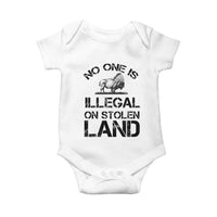 Native American Buffalo Graphic Baby Onesie No One Is Illegal On Stolen Land