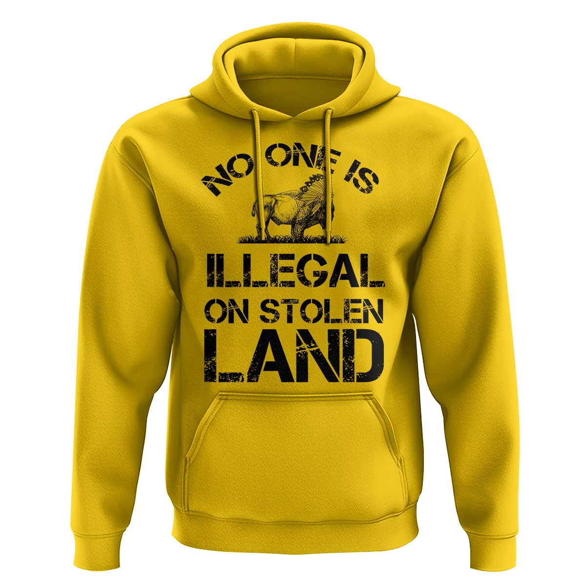 Native American Buffalo Graphic Hoodie No One Is Illegal On Stolen Land