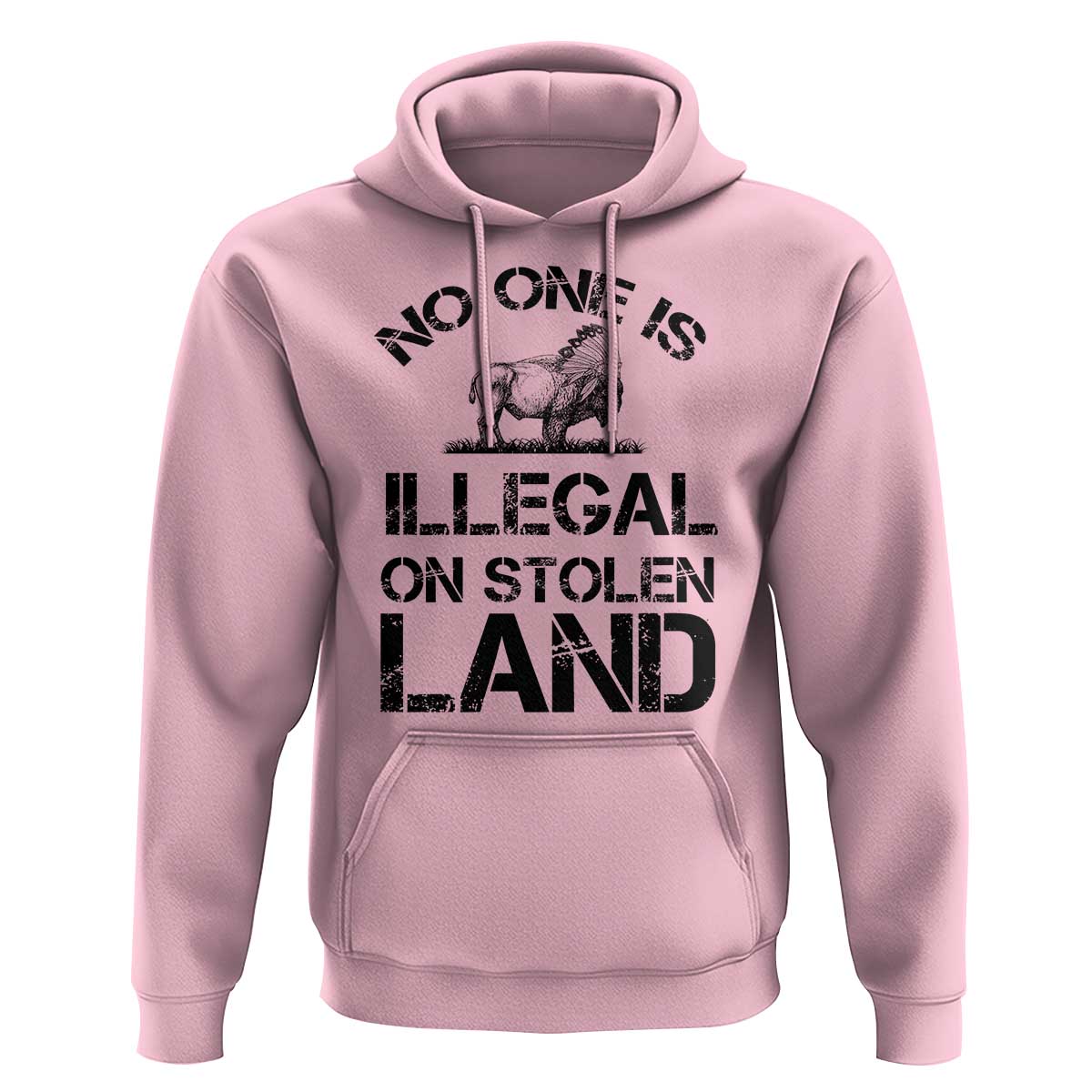 Native American Buffalo Graphic Hoodie No One Is Illegal On Stolen Land