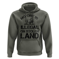 Native American Buffalo Graphic Hoodie No One Is Illegal On Stolen Land