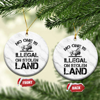 Native American Buffalo Graphic Ceramic Ornament No One Is Illegal On Stolen Land