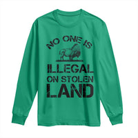 Native American Buffalo Graphic Long Sleeve Shirt No One Is Illegal On Stolen Land