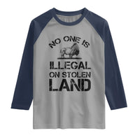 Native American Buffalo Graphic Raglan Shirt No One Is Illegal On Stolen Land