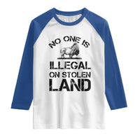 Native American Buffalo Graphic Raglan Shirt No One Is Illegal On Stolen Land