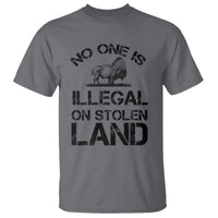Native American Buffalo Graphic T Shirt No One Is Illegal On Stolen Land