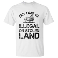 Native American Buffalo Graphic T Shirt No One Is Illegal On Stolen Land
