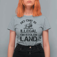 Native American Buffalo Graphic T Shirt For Women No One Is Illegal On Stolen Land