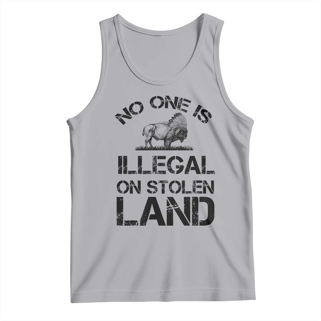 Native American Buffalo Graphic Tank Top No One Is Illegal On Stolen Land