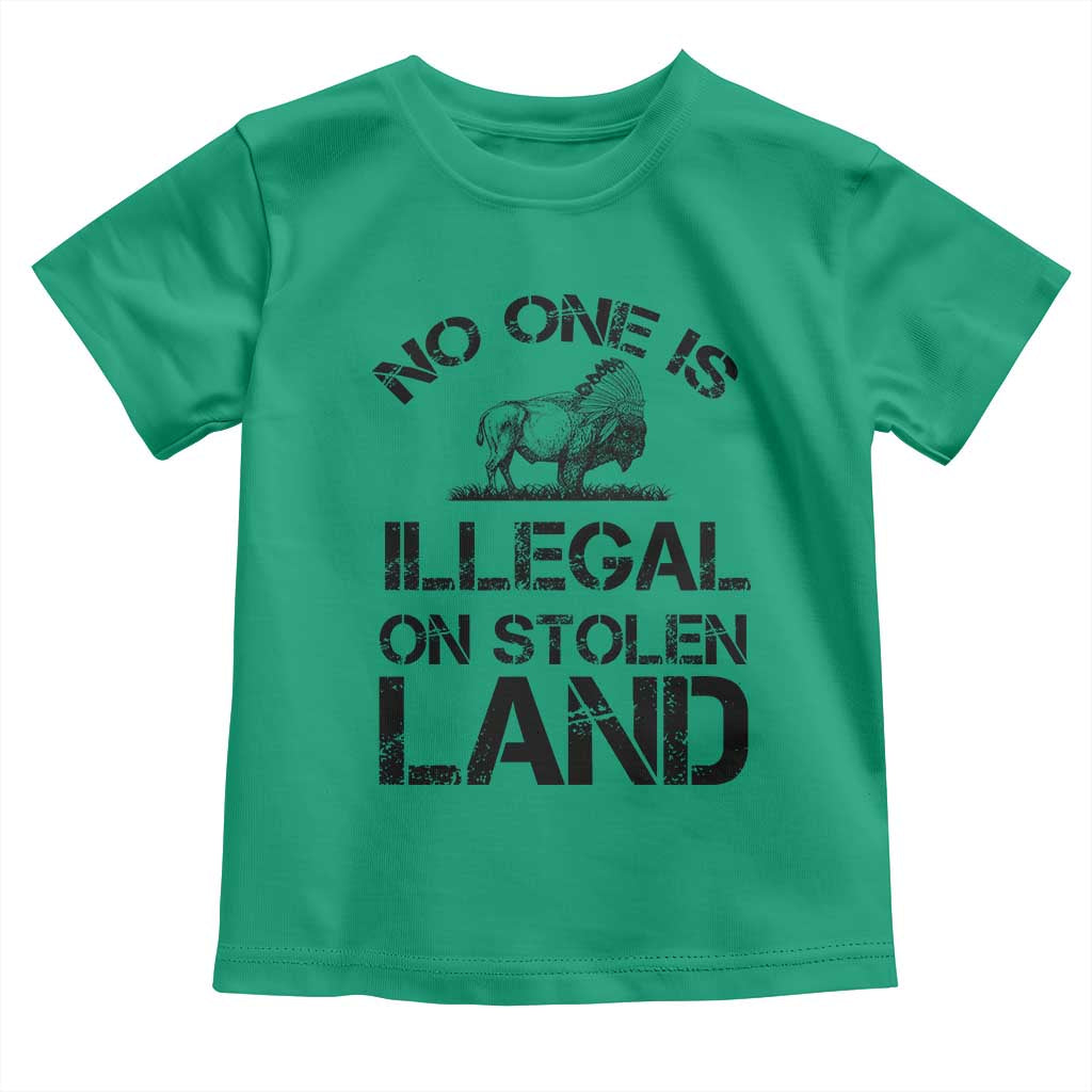 Native American Buffalo Graphic Toddler T Shirt No One Is Illegal On Stolen Land
