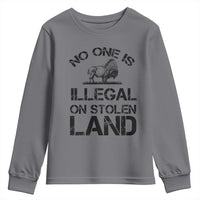 Native American Buffalo Graphic Youth Sweatshirt No One Is Illegal On Stolen Land
