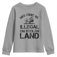 Native American Buffalo Graphic Youth Sweatshirt No One Is Illegal On Stolen Land